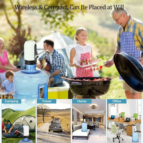 Portable USB Charged Water Pump For 3 To 5 Gallon Jugs Electric Drinking Water Dispenser for outdoor use and indoor settings