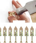 Heavy Duty Wood Screw And Drywall Anchor Kit With Self Drilling Expansion Screws For Gypsum Board Yellow Zinc Plated Rust Resistant And Easy No Prep Install For Strong Wall Mounts, drywall anchor set