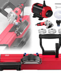 No Sweat Electric 45 Degree Tile Chamfer Machine With Built In Water Pump And Adjustable Thickness Plates for ceramics, features solid aluminum and complete tool set.