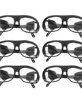 Set of six Heavy Duty Steampunk Welding Safety Glasses With Kick Ass Eye Protection Goggles on a white background.