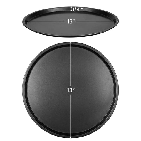 13 Inch Carbon Steel Pizza Pan With Premium Non Stick Coating Heavy Duty Commercial Grade Baking Tray For Oven Even Heat