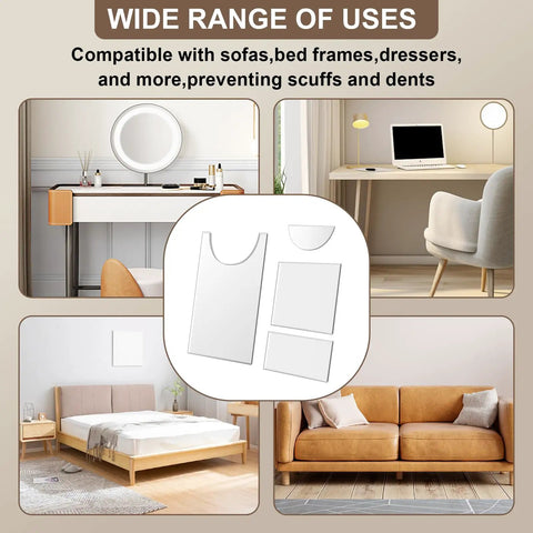 Legit Heavy Duty Clear Acrylic Couch Wall Spacers And Bed Stops For Smooth Sofa Gliding No Fuss Installation Universal Furniture Bumpers on furniture
