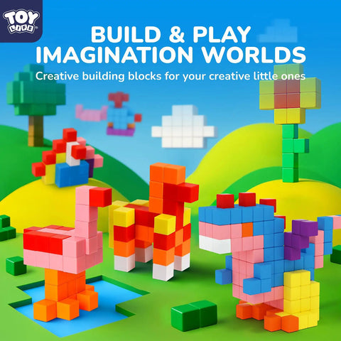 80 Piece Magnetic Blocks STEM Set For Kids Ages 3 To 8 Build Big 3D Towers Animals And Vehicles Boost Spatial Reasoning Fine Motor Skills Color Recognition And Hands On Guided STEM Play, colorful magnetic blocks