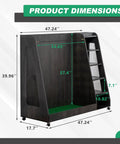 Product dimensions of Get Your Golf Gear In Line With This Dope Wooden Bag Organizer On 360 Degree Wheels For The Garage.