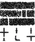 1/4 Inch Drip Irrigation Fittings Kit With Barbed Connectors Tees Elbows End Plugs And Couplings For Garden Greenhouse And Lawn