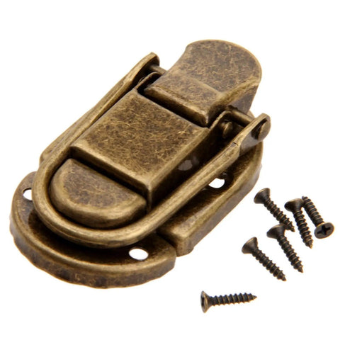 Vintage Bronze Key Hasp Lock Set 5Pcs Antique Hasp Latch Catch Clasp with Screws 60x34mm, zinc alloy for jewelry boxes