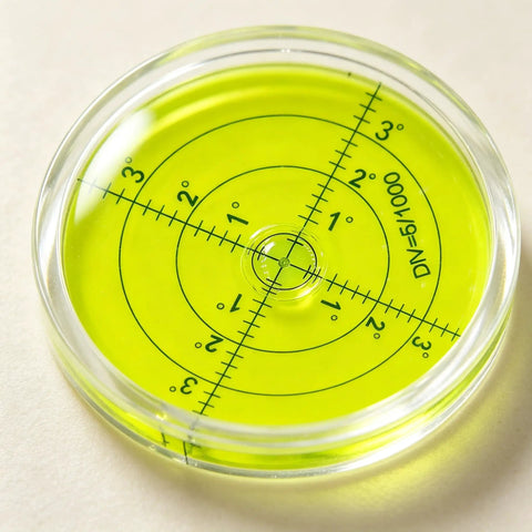 Magnetic Round Bubble Level Tool Bullseye Inclinometer Machinist showing clear measurement grid with 0.25-degree sensitivity.
