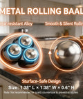 Self-Adhesive Ball Casters With 360 Degree Swivel, Mini Universal Caster Wheels For Countertops, Equipment And Small Furniture, Peel And Stick Install, No Drill, Black, 4 Pack, featuring a close-up view of metal rolling balls on a kitchen countertop.