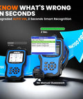 BM700 Pro BMW Scanner With Auto VIN And Battery Registration Tool, blue OBD2 diagnostic device display and cable