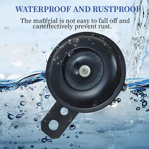 Waterproof 12V Universal Air Horn For Motorcycles And Cars, 105 dB Loud Electric Horn, durable weatherproof design