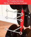 Close-up of wire threading feature on Heavy Duty Steel Wire Spool Rack Organizer For 4 6 8 Reels Industrial Cable Dispenser.