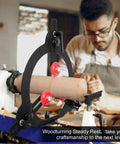 Pro Grade Woodturning Steady Rest For 12 14 And 16 Inch Lathe Swing 3 Point Adjustable Woodworking Stabilizer on lathe