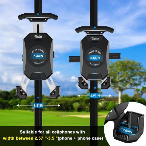 Golf Cart Magnetic Phone Holder Mount with Ultra Strong Rare Earth Magnets dimensions for EZGO Club Car Yamaha