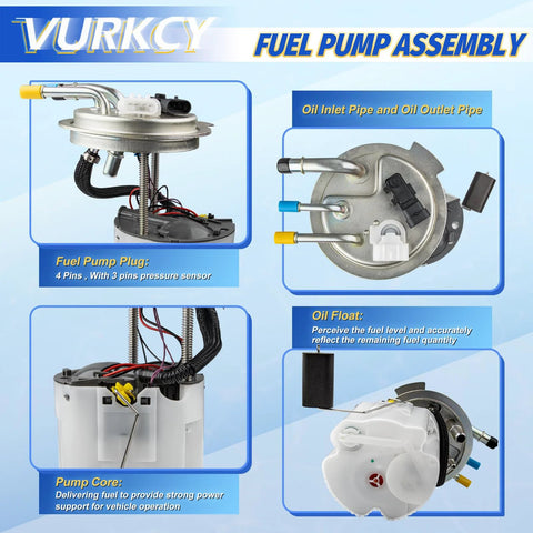 Premium Gas Pump Module Assembly For 2004 To 2007 Cadillac Escalade ESV EXT GMC Yukon XL 1500 Chevrolet Suburban 1500 And Avalanche 1500 With 5 3L Or 6 0L Or 6 2L Engines Replace 88965555 showing components like oil inlet pipe, pump core, and plug.