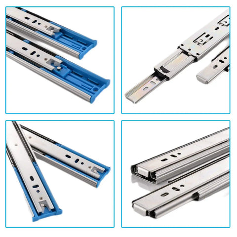16 Inch Soft Close Drawer Slides, Heavy Duty Side Mount Cabinet Glides With Ball Bearing, 110Lb Capacity, 3-Fold Full Extension