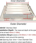 Tough As Nails Stainless Steel Louvered Grille Access Panel for Drywall Ventilation, showing dimensions and features.