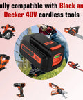 Rock Solid 40 Volt Replacement Battery Featuring A Sweet 3600 Mah Capacity And Heavy Duty Build for Black and Decker tools.