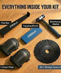 65 Piece All In One Flooring Tools Kit For Laminate, Vinyl Plank And Hardwood Installations With Heavy Duty Pull Bar, LVP Tapping Block