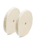 Top Notch Loose Cotton Buffing Wheels Eight Inch Diameter Five Eighths Inch Bore Two Pack showing soft flexible construction for polishing.