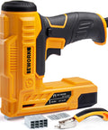 Electric Stapler And Nail Gun Kit For DIY Projects And Upholstery Corded 120V With Triple Safety Protection in yellow color