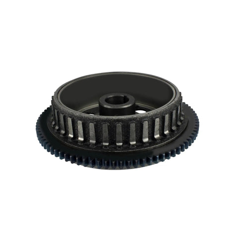 Upgrade Your Ride With This Hella Reliable Flywheel For Polaris Ranger 500 Crew Efi 2006 2013 Plug And Play Oem Stator Kit With Integrated Magnets Heavy Duty Performance Upgrade showing black flywheel stator.