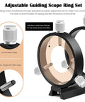 Adjustable guiding scope ring set with metal design and nylon-tipped screws for Compact 50mm Guide Scope Kit With Fully Multi-Coated Optics.