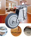 Heavy Duty Office Chair Wheels Replacement With Brawny Rubber Casters for smooth rolling on carpet and hardwood floors.