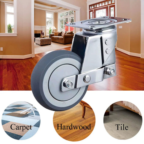 Heavy Duty Office Chair Wheels Replacement With Brawny Rubber Casters for smooth rolling on carpet and hardwood floors.