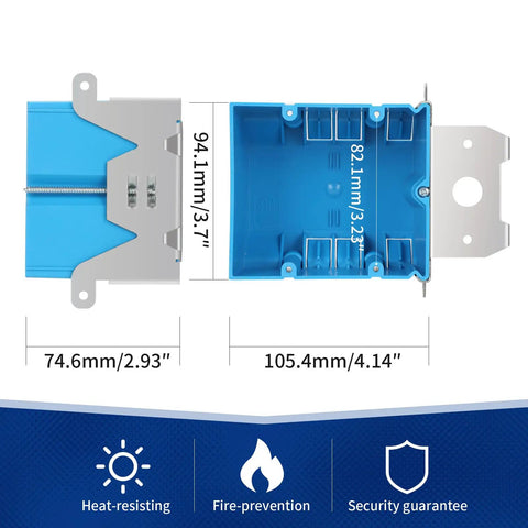 Adjustable Two Gang Plastic Electrical Box Blue 34 Cubic Inch Junction Box With Built In Cable Clips ETL Listed