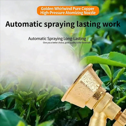 Adjustable Brass Nozzle Sprayer For Agriculture High Pressure Atomization Windproof Garden Sprayer with mist on plants