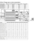 Technical diagram of 130mm flange servo motor for 220V AC Servo Starter Kit With 1.8KW Brake, 23Bit Absolute Encoder, Multi Pulse 23Bit.