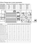 Technical drawing of 130mm flange servo motor with parameters and specifications, part of the 220V AC Servo Starter Kit Pro Grade With 80 110 130mm Flange Motors Magnetic 21Bit And 23Bit Absolute Encoders Industrial EtherCAT Multi EtherCAT Control 1KW 130mm Brake For Precision Robotics And Automation.