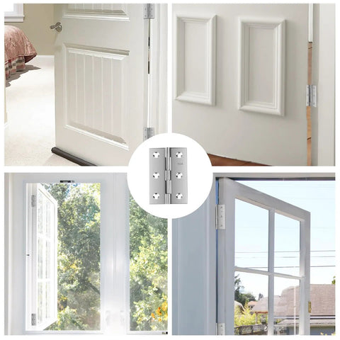 Stainless Steel 3 Inch Folding Hinges Set For Furniture Doors Windows Lids And Wooden Boxes Chest Pack Of 4 installed