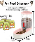 Reliable Gravity Dog Food Dispenser Automatic Cat Feeder With One Gallon Capacity For Small Medium Dogs And Cats Pink Siphon Kibble Station dimensions and features.