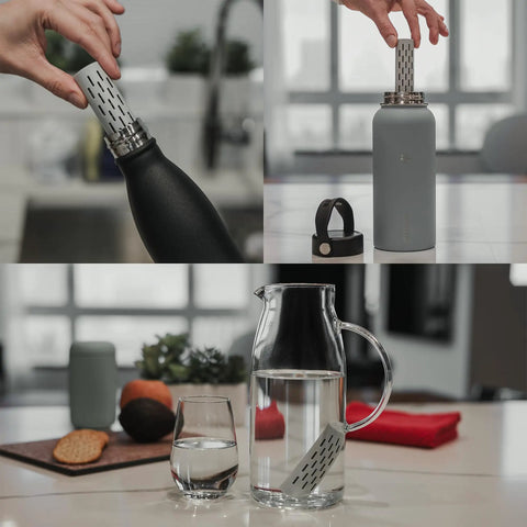 Alkaline Water Infuser For Any Bottle Or Small Pitcher With 9.5 pH And Electrolytes, Ionized Mineral Water In Minutes, 750 Refills Up To 3 Months