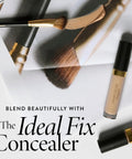 Angled Precision Concealer Brush For Liquid And Cream Concealer Cruelty Free Makeup Tool shown with ideal fix concealer