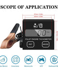 Inductive Digital Tachometer for Engines With Sleep Mode RPM Gauge Waterproof Battery Powered Readout product display