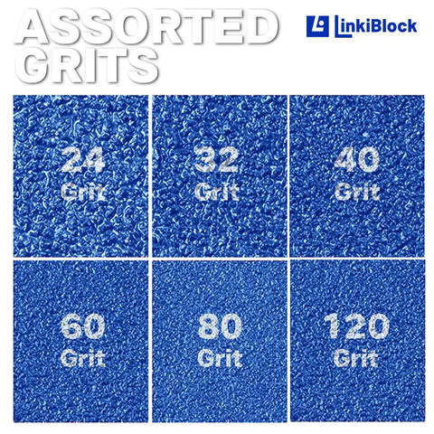 Assorted grits display of 50 Pcs 2 Inch R-Type Quick Change Zirconia Surface Conditioning Sanding Discs Set 36 Grit
