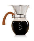 Next Level Pour Over Coffee Maker With Heat Resistant Borosilicate Glass Carafe And Comfortable Bamboo Handle Plus Durable Stainless Steel Filter