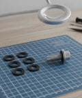 Ditch Those Leaks With This Ultimate 6 Piece Drain Plug Gasket And Oil Seal Kit For Your Ride. Features Zinc Coated Plugs And Durable Rubber Washers To Keep Your Engine Fresh. Perfect Tool For DIY Garage Grinds And Quick Vehicle Maintenance Fixes Without. 12mm x 1.75 zinc drain plug with black rubber washers on cutting mat