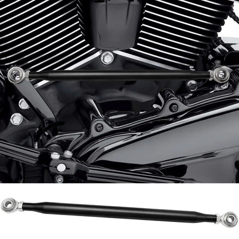 Round Gear Shift Linkage Replacement For Touring Electra Glide And Road King Motorcycles 1980-2020 Black Finish Durable Steel Build Smooth And Precise Shifting Upgrade For Ride-Ready Easy Shifts, black linkage installed on Harley engine