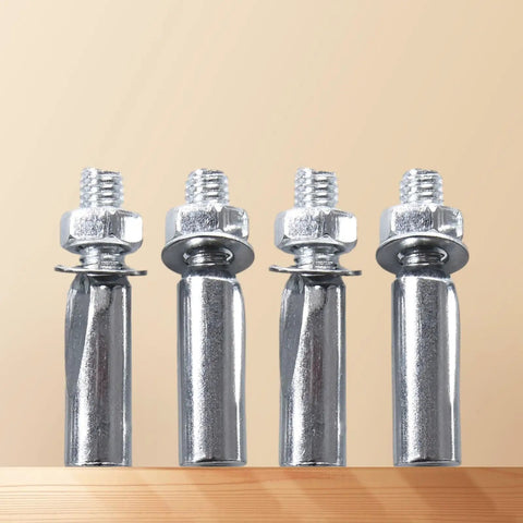 Four Pack Nine Point Five Millimeter Three Eighth Inch Steel Cotter Pins For Bikes With Nuts And Washers Crank Pegs For Chainring