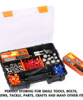 Four Piece Toolbox Storage Set With Customizable Removable Dividers Heavy Duty Durable Plastic Organizers for tools and parts