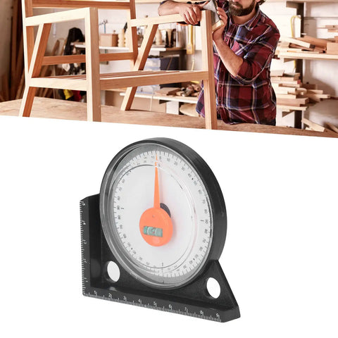 Slick Magnetic Angle Finder Tool With Clear Scale And Heavy Duty Plastic Build For Carpentry Woodworking And Metalworking Tasks That Bring In Hella Precise Readings Zero Hassle Guaranteed, showing clear scale and level.