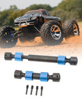 Traxxas Compatible Center Drive Shaft Splined Universal Steel CVD Driveshaft For REVO 3.3 Summit E REVO 2.0 T MAXX RC Cars Adjustable Front 3.11 To 3.62 Inches And Rear 5.08 To 6.3 Inches High Performance Drivetrain Upgrade Blue, steel RC axle shafts with screws
