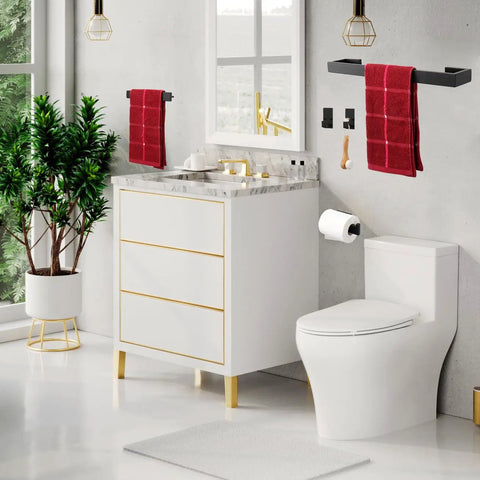 Complete 5 Piece Bathroom Hardware Set Built From SUS304 Stainless Steel In Brushed Nickel Includes 16 Inch Towel Bar Hand Towel Rack Toilet Paper Holder And 3 Robe Hooks Easy Install Durable Rustproof Bath Accessories For Kitchen And Bath mounted on a wall in modern bathroom