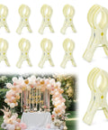 Heavy Duty Balloon Arch Clips In Pack Of Ten Beige Spring Towel Clips Fit 3.5 Inch Backdrop Stand for balloon arch setup
