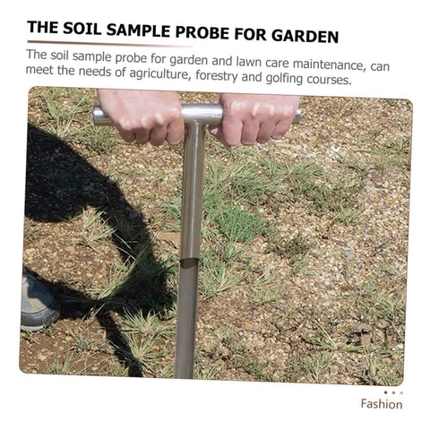 Stainless Steel Soil Sampler Probe With Ergonomic T Handle For Hay Core Sampling And Soil Testing, field use demonstration