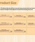 Detailed size chart for Eight Size Fluted Wooden Dowels 225 Pieces In Quarter, Five Sixteenths, And Three Eighths Diameters.