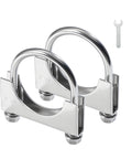 Heavy Duty 2.25 Inch U Bolt Exhaust Clamp Set For Your Ride Exhaust System Saddle Style Stainless Steel Muffler Clamps 2 Pack